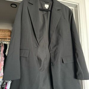 H&M Black Sport Coat Modern Tailored Blazer